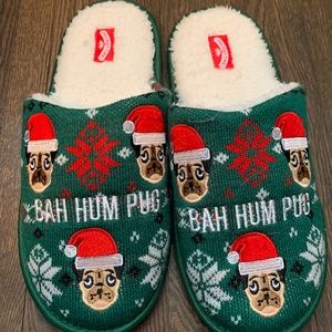 Christmas Pug Slippers